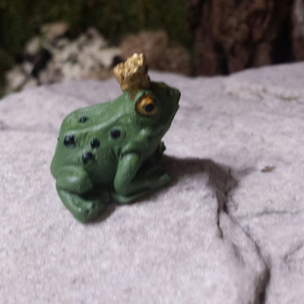 Frog Prince for miniature gardening, fary gardens, Fairy tale gardens, Enchanted forest