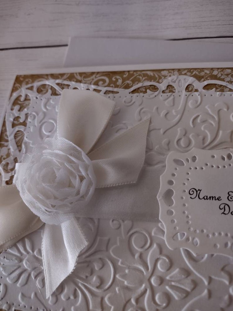 Embossed Wedding Card Personalized Weddingfor the Bride and Etsy