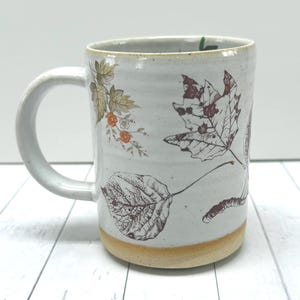 Handmade Fall Mug: Vermont Autumn Leaves, Hand-Glazed Pottery