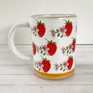 Strawberry Summer Mug with 24k Gold