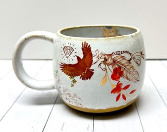 Spirit Raven Teacup with 22k Gold