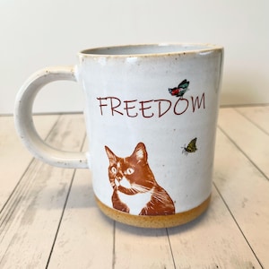 Freedom- Monkey the Cat Mug