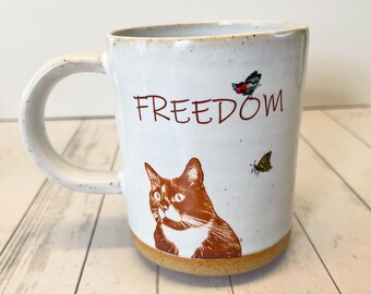 Freedom- Monkey the Cat Mug
