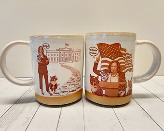Kamala Harris Crazy Cat Lady Mug with 24k Gold