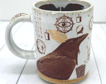 Good Luck Magic Raven Espresso Cup with 22k Gold