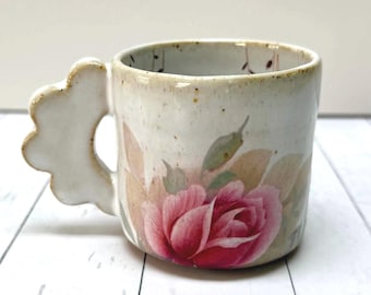 Flower Power Sweet and Small Espresso Cup with Pink