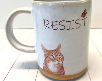 Resist- Push Push the Cat Mug