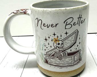 Never Better Skeleton 2025 Limited Edition Halloween Collection Mug