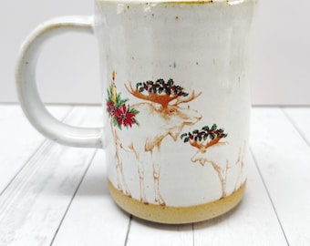 Merry Chris-moose Mug with Vintage Decals