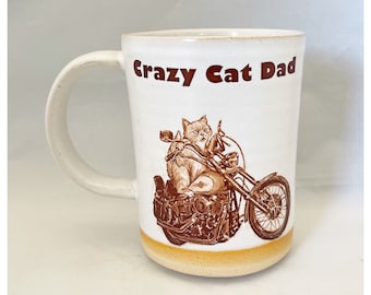 Crazy Cat Dad Motorcycle Mug
