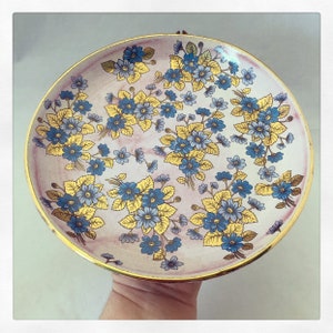 Boho Blooms Pink & 24k Gold Lunch Plate