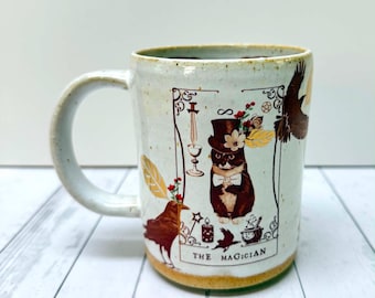 Monkey the Magician Tuxedo Cat Mug with 22K Gold