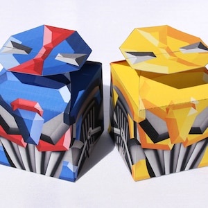 Blue and Yellow Robot Treat Box Set (Instant Download)