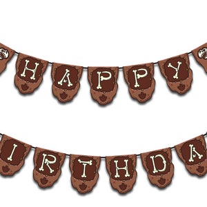 Dinosaur Fossil Birthday Banner (Instant Download)