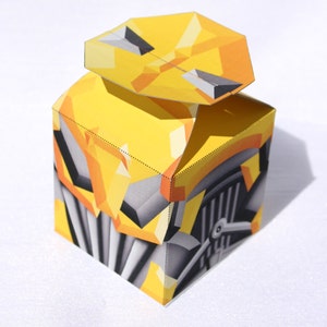 Yellow Robot Treat Box (Instant Download)