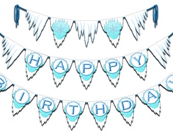 Ice Princess Birthday Banner (Instant Download)