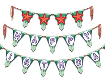 Mermaid Birthday Banner (Instant Download)