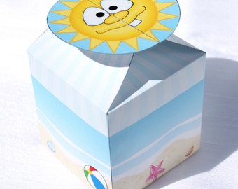 Small Beach Party Treat Box (Instant Download)