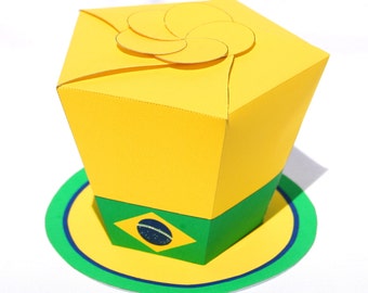 Brazil Top Hat Treat Box (Instant Download)