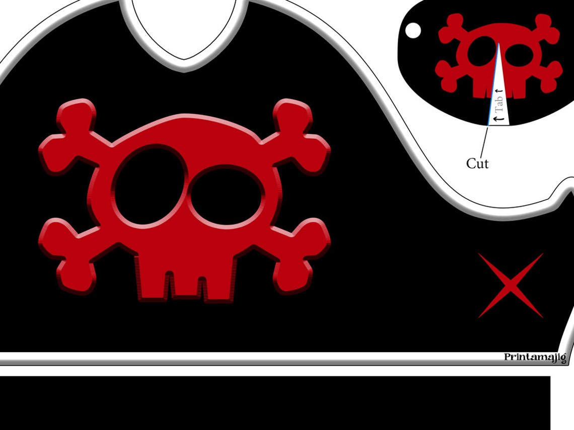 Printable Pirate Hat and Eye Patch instant Download - Etsy