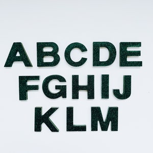 EMERALD Resin Letters | Resin Alphabet Letters | Magnetic Alphabet | Made to Order | Sensory Play | Neutral Letters | Glitter Letters