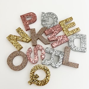 MIXED METALS Resin Letters | Resin Alphabet Letters | Magnetic Alphabet | Made to Order | Sensory Play | Neutral Letters | Glitter Letters