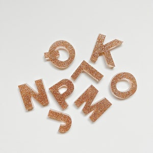 BRONZE Resin Letters | Resin Alphabet Letters | Magnetic Alphabet | Made to Order | Sensory Play | Neutral Letters | Glitter Letters