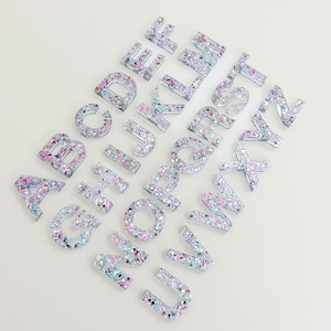 WHAT A GEM Resin Letters | Resin Alphabet Letters | Magnetic Alphabet | Made to Order | Sensory Play | Neutral Letters | Glitter Letters