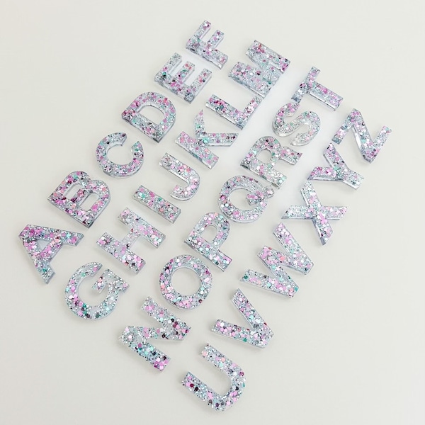 WHAT A GEM Resin Letters | Resin Alphabet Letters | Magnetic Alphabet | Made to Order | Sensory Play | Neutral Letters | Glitter Letters