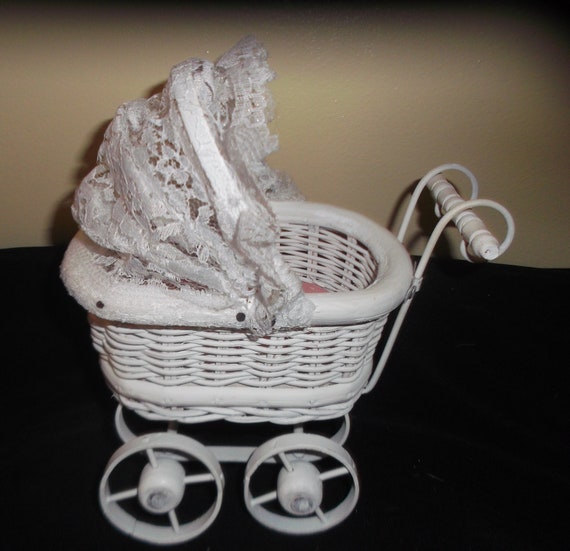 white wicker pram