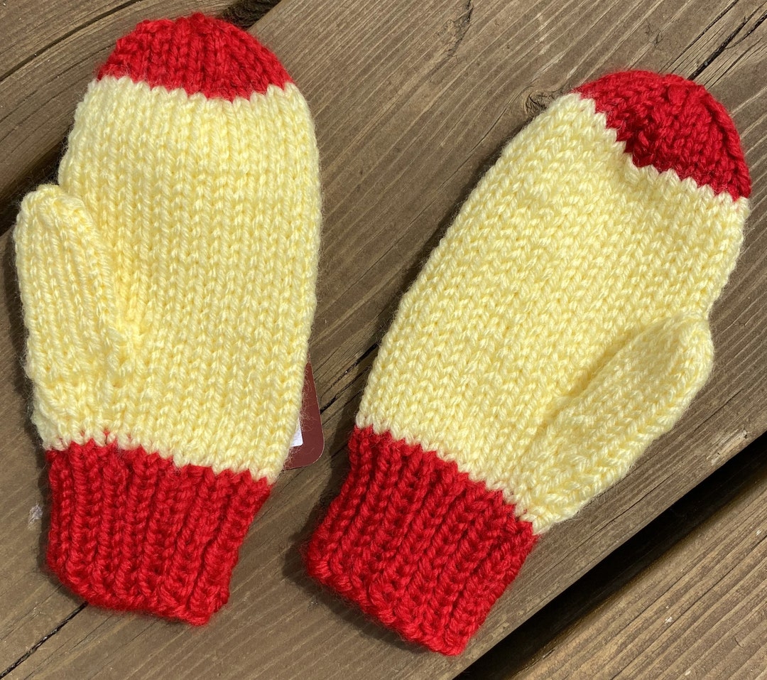 Children's Mittens Knit Boy Girl Size Xsmall Mittens 4 Etsy
