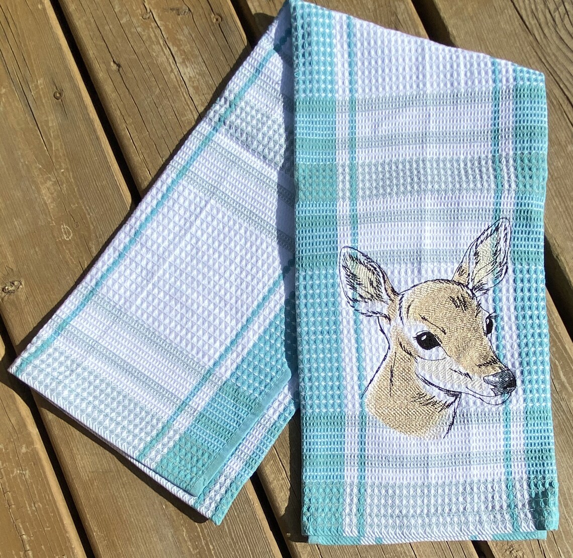 Tea Towel Deer Kitchen Towel Whitetail Deer Decor Cotton Etsy