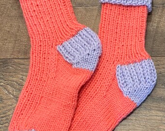 Knit Socks Women Size 7-8, Peach Socks Girl, Acrylic Wool Socks, Winter Socks, Bed Socks, Seamless Socks Adult Medium, Work Socks, Bahde