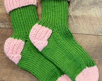 Knit Socks Women Size 7-8, Green Socks Men, Acrylic Wool Socks, Winter Socks, Bed Socks, Seamless Socks Adult Medium, Work Socks, Bahde