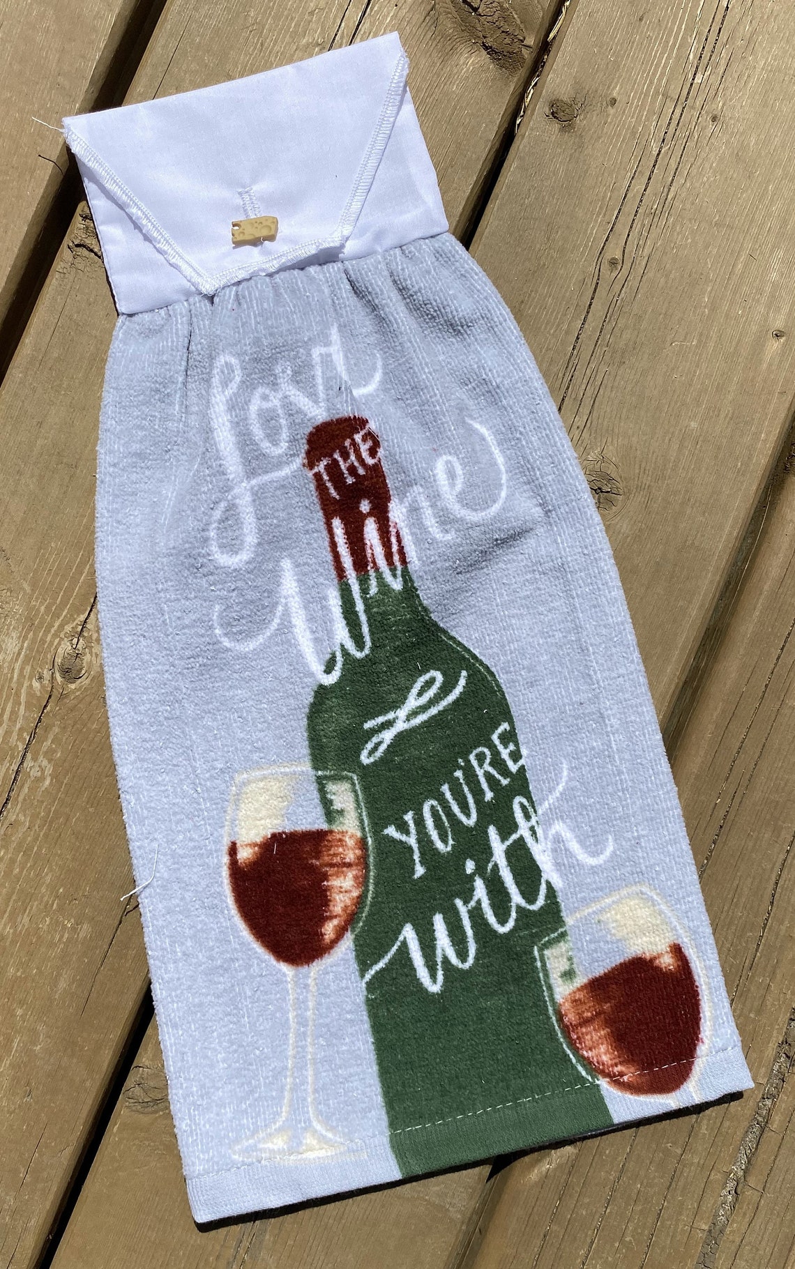 Wine Towel Stove Towel with Button Kitchen Hand Towel Wine Etsy