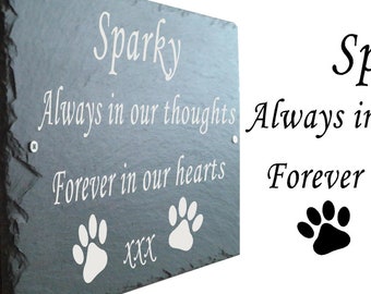 Pet Memorial Slate Sign Plaque - Personalised for your loved one - Grave Marker 25cm x 18cm WORLDWIDE DELIVERY