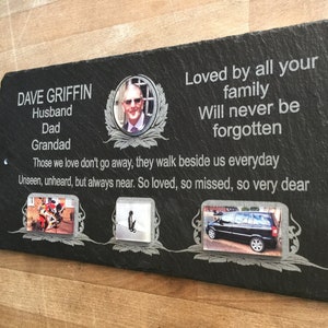 40 cm x 20 cm Multi-Foto-Gedenktafel Personalisiert für Ihre Lieben
