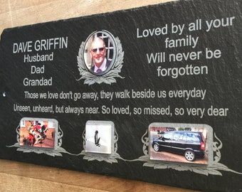 40 cm x 20 cm Multi-Foto-Gedenktafel Personalisiert für Ihre Lieben