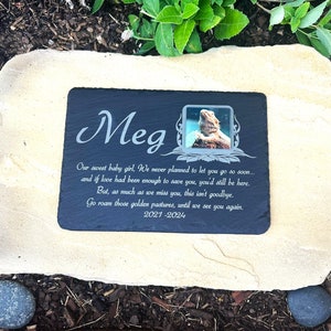 30 cm x 20 cm personalisierte große Gedenkgrabtafel mit Vers & Foto