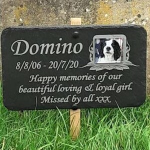 GRAVE MARKER. Various Sizes. Personalised. Cremation or burial plot plaque 25cm x 18cm (10&quot; x 7&quot; approx.)