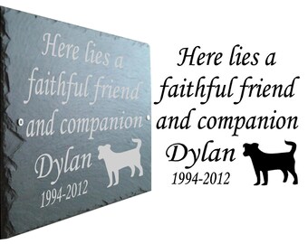 Jack Russel Slate with desire engraving