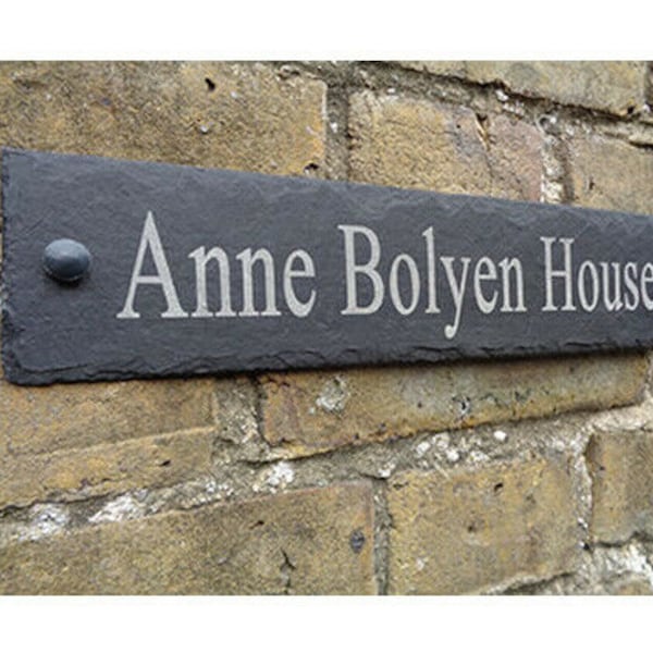 Slate House Sign. Door, House or Gate Sign. It’s time for a more environment friendly future, slate is 100% natural. 28cm x 7cm (11" x 2.7")