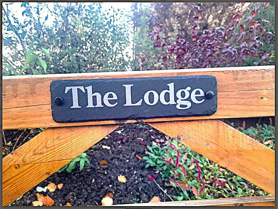 Slate House Sign. Door, House or Gate Sign. It’s time for a more environment friendly future, slate is 100% natural. 28cm x 7cm (11" x 2.7")
