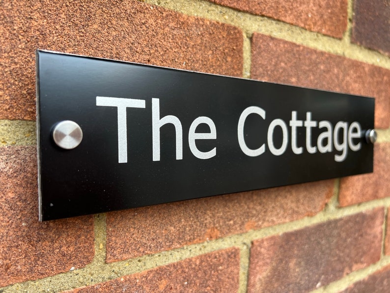 28cm X 7cm Modern Matt Black Aluminium House Sign With Etsy UK