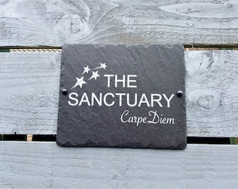 Beautiful Natural Slate House Signs 17cm x 13cm Personalised for you with any details - Made by Master Craftsmen WORLDWIDE DELIVERY