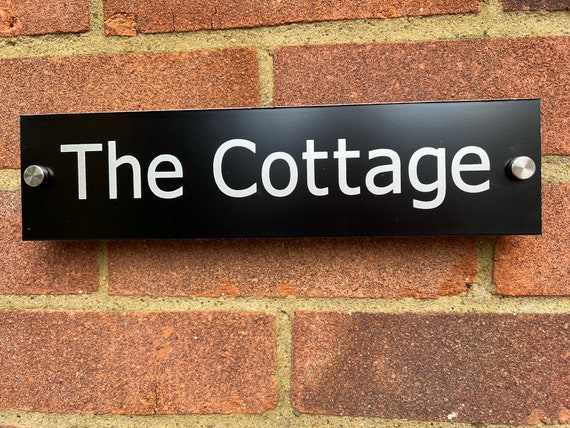 28cm X 7cm Modern Matt Black Aluminium House Sign With | Etsy