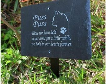 Pet Memorial Slate Sign Plaque - Personalised for your loved one - Grave Marker 25cm x 18cm WORLDWIDE DELIVERY