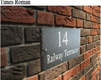 House Sign 25cm x 18cm Door Wall Number Name Plaque. Personalised with Name or Door Number.