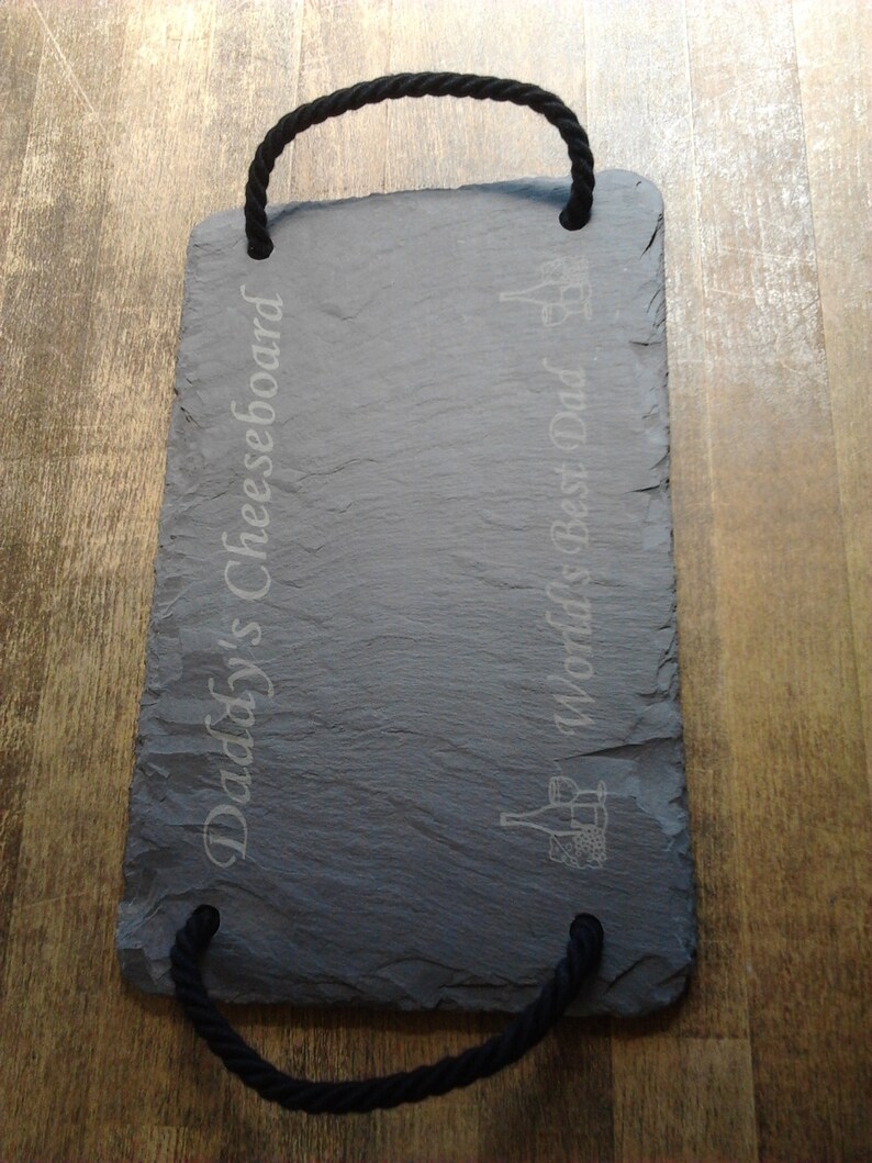 Beautiful Engraved Natural Slate Cheese Board, Personalised with any message to make the perfect gift or present WORLDWIDE DELIVERY image 1