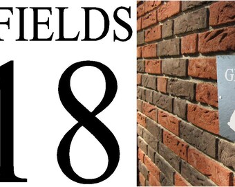 28cm x 18cm Natural Slate House Sign / Number Bespoke to your requirements Dog Puppy Design any Breed